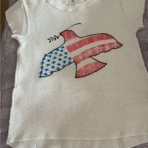 We The Free Cream Tee with Flag Dove Design